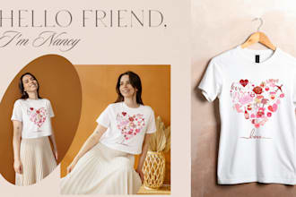 do cute t shirt and merch design ready within 24 hours