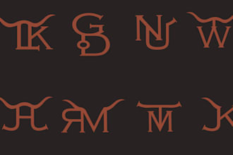 design western cattle brand, ranch,cow farm style logo
