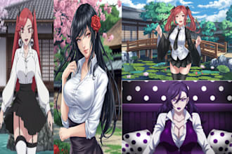 draw character in japanese anime or manga style sfw or nsfw