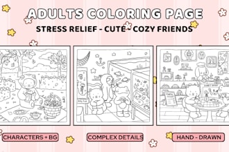 draw line art stress relief adults coloring pages for amazon