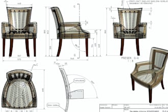 draft your furniture designs to 3d and 2d technical drawings