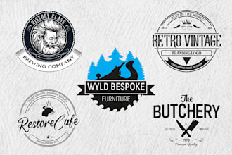 design badge hipster retro and vintage logo for your brand