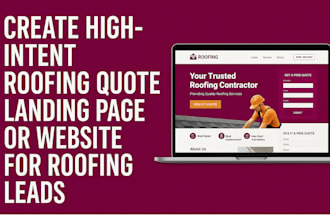 build roofing landing page, roofing website for roofing leads generation