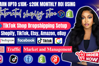 setup passive income tiktok shop dropshipping sales, shopify ecommerce marketing