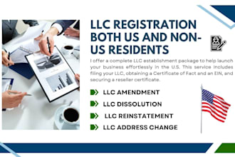 do US llc registration llc reinstatement llc dissolution llc address change