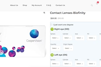 create contact lenses prescription plugin for wordpress and woocommerce