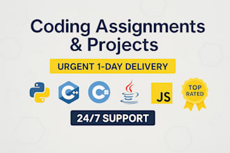 do coding assignments and projects in python cpp c sharp java
