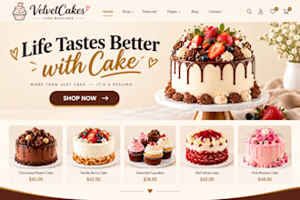 design cake shopify store bread website cookies pastries ice cream grocery store