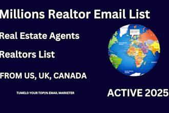 provide active broker, real estate agent or realtors email list