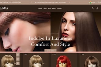 design hair extension shopify store beauty website hair wig hair salon website