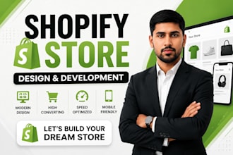 do shopify store design, create shopify store, or shopify website development