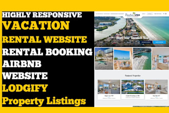 build responsive vacation rental website rental booking airbnb website lodgify