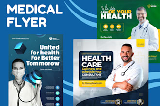 design premium medical homecare dental healthcare flyer, brochure and resume