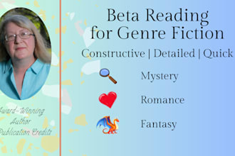 beta read your mystery, romance, or fantasy novel