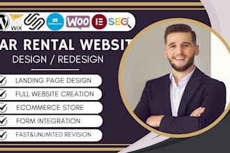 design or redesign car rental website, rental website, booking website, car logo