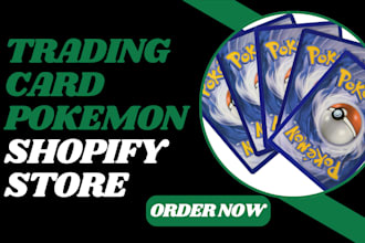 design trading card shopify store pokeman website game card pokeman store