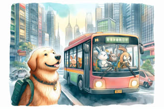 do children story book illustration, children story, book illustration