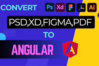 convert PSD, figma, and xd designs into angular