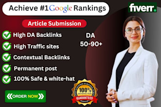 create 100 article submissions high da website and backlinks