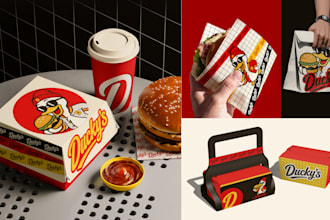 do restaurant branding, food packaging, box packaging design