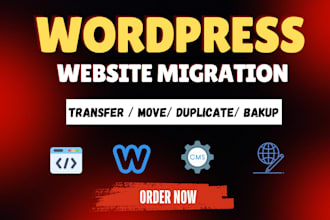 transfer, migrate, backup , wordpress website to new host or new domain