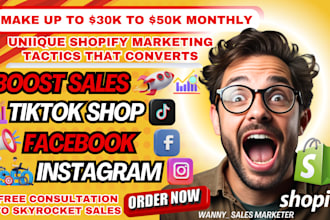 boost shopify sales, tiktok shop dropshipping marketing, facebook, instagram ads
