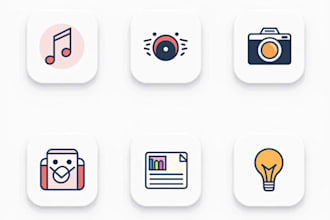 minimalist soft UI icon set