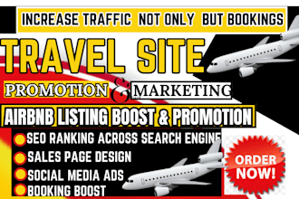 do travel site organic hotel  promotion boost airbnb listing solo ads promotion