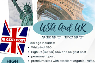 publish USA and UK guest post on premium sites with do follow backlinks