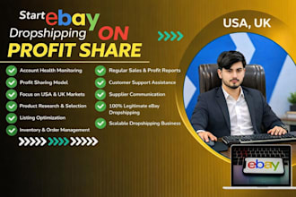 manage ebay dropshipping store on profit share US,UK
