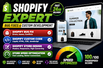do shopify bug fix, shopify custom coding,shopify website
