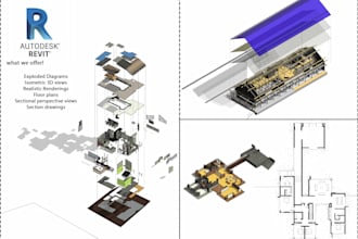 make architectural drawing in revit and realistic renderings