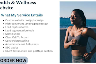 design health and wellness website gyms yoga studios medical spa landing page