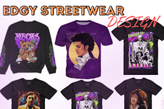 do unique edgy artsy y2k streetwear and modern tshirt design