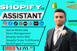 be your shopify virtual assistant shopify store manager shopify store sales