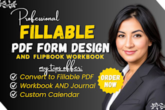 create fillable pdf forms, fillable pdf journal, workbook with attractive layout