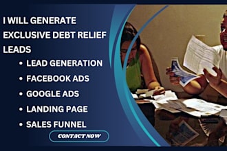 generate debt management leads debt consolidation landing page via google ads
