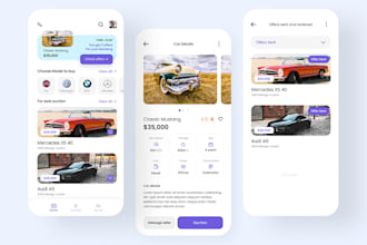 develop customized cars marketplace app for buying, selling and renting of cars