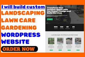 build landscaping wordpress website lawn care gardening website admin dashboard