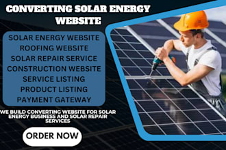 design solar website, roofing website, solar energy, hvac, solar landing page