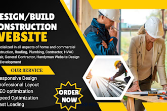 design construction, roofing, plumbing, hvac, handyman, contractor website