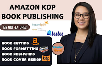 format KDP books and ebooks, edit for amazon KDP or kindle direct publishing