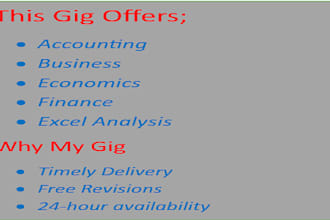 do finance, economics, accounting and business tasks