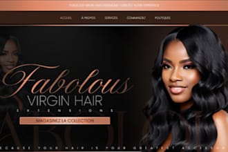 wix hair website hair extension hair website beauty website shopify store