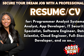 write java, python, web, software developer resume and data scientist cv