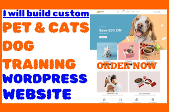 build custom pet website pet store dog training website