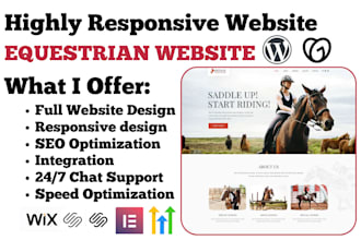design equestrian website horse riding horse saddle school or club website