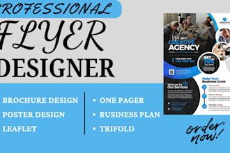 design one sided flyer, brochure, trifold, banner, leaflet under 24 hours