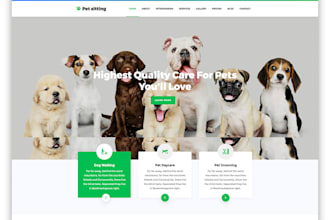 build modern animal veterinary site, pet care, pet training website