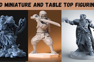 sculpt 3d printable miniatures tabletop figurines 3d heads 3d bust 3d mask